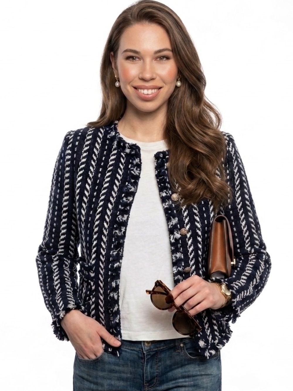 NWT Vici Navy Textured Knit Blazer Jacket